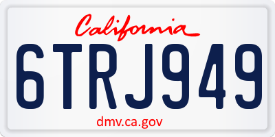 CA license plate 6TRJ949