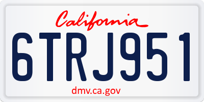 CA license plate 6TRJ951