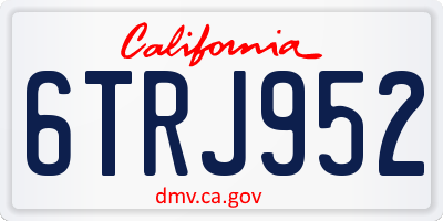 CA license plate 6TRJ952