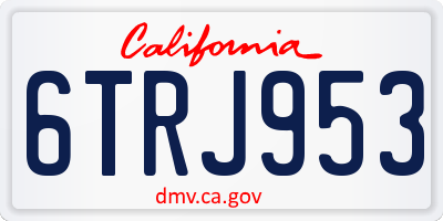 CA license plate 6TRJ953