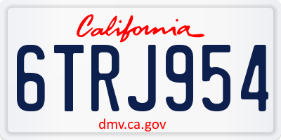 CA license plate 6TRJ954