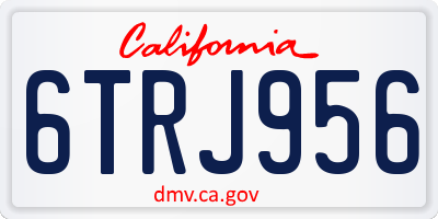 CA license plate 6TRJ956