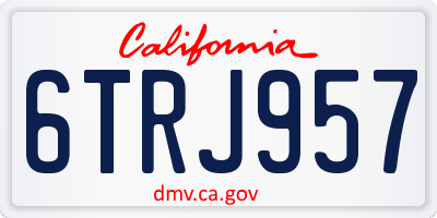 CA license plate 6TRJ957