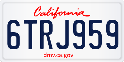 CA license plate 6TRJ959