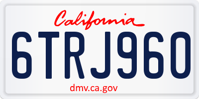 CA license plate 6TRJ960