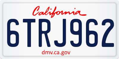 CA license plate 6TRJ962