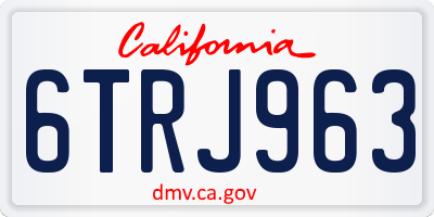 CA license plate 6TRJ963