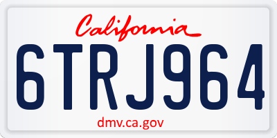 CA license plate 6TRJ964