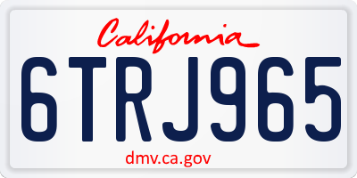 CA license plate 6TRJ965