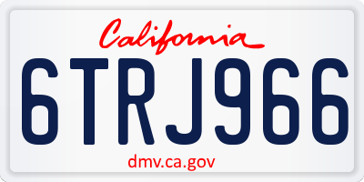 CA license plate 6TRJ966