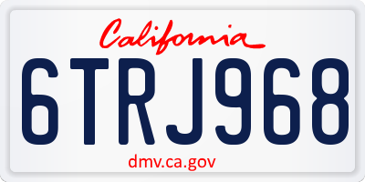 CA license plate 6TRJ968