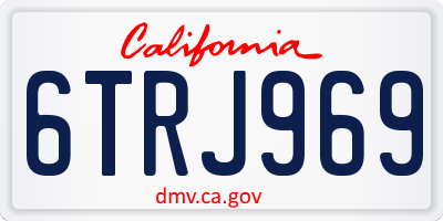 CA license plate 6TRJ969