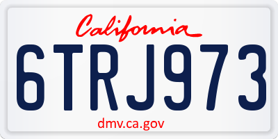 CA license plate 6TRJ973