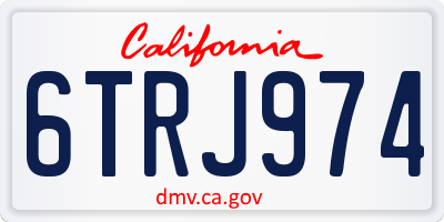CA license plate 6TRJ974