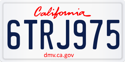 CA license plate 6TRJ975