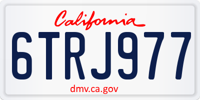 CA license plate 6TRJ977