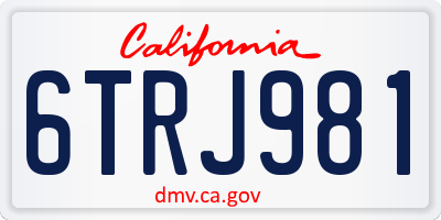 CA license plate 6TRJ981