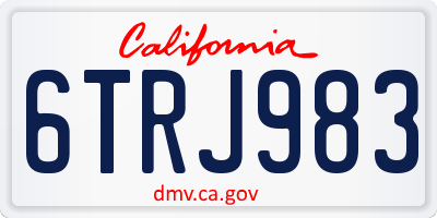 CA license plate 6TRJ983