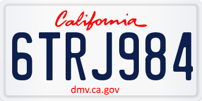 CA license plate 6TRJ984