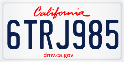 CA license plate 6TRJ985
