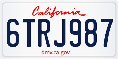 CA license plate 6TRJ987