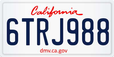 CA license plate 6TRJ988