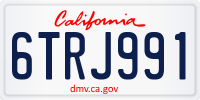 CA license plate 6TRJ991