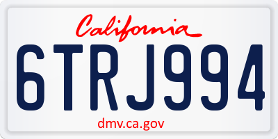 CA license plate 6TRJ994