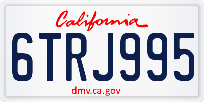 CA license plate 6TRJ995
