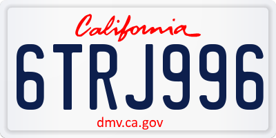 CA license plate 6TRJ996