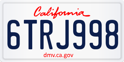 CA license plate 6TRJ998