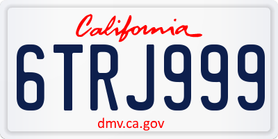 CA license plate 6TRJ999