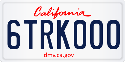 CA license plate 6TRK000