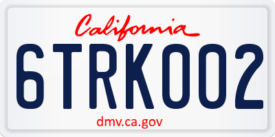 CA license plate 6TRK002