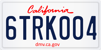 CA license plate 6TRK004