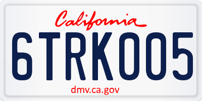 CA license plate 6TRK005