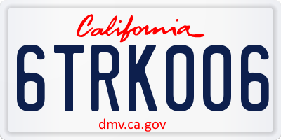 CA license plate 6TRK006