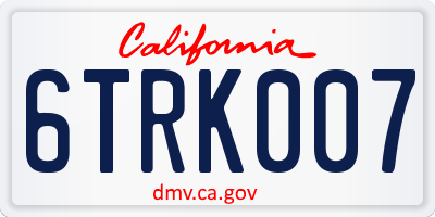 CA license plate 6TRK007