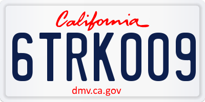CA license plate 6TRK009