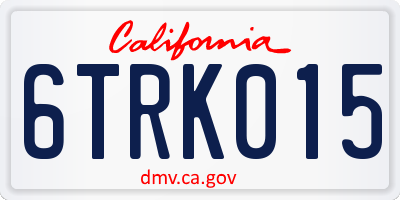 CA license plate 6TRK015