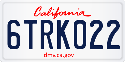 CA license plate 6TRK022