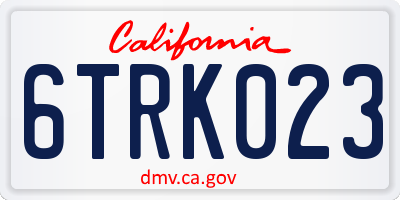 CA license plate 6TRK023