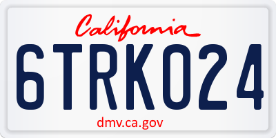 CA license plate 6TRK024