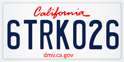 CA license plate 6TRK026