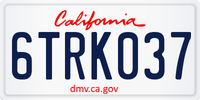 CA license plate 6TRK037