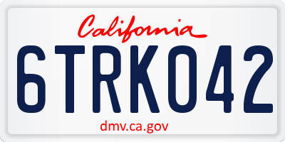 CA license plate 6TRK042