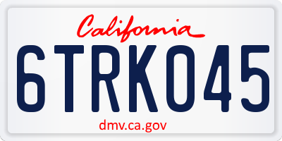 CA license plate 6TRK045