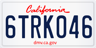 CA license plate 6TRK046