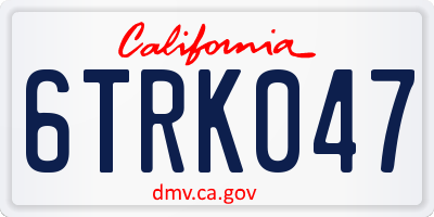CA license plate 6TRK047
