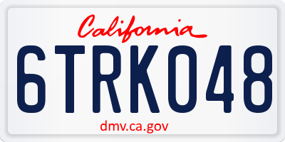 CA license plate 6TRK048